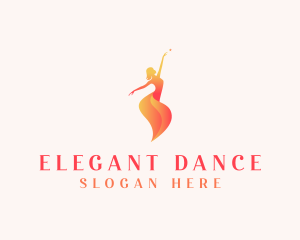 Dancing Ballerina Woman logo design