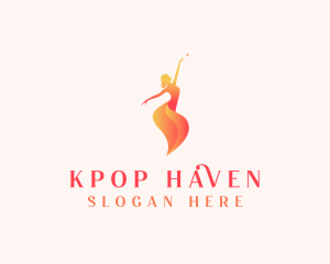 Dancing Ballerina Woman logo design