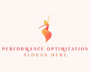 Dancing Ballerina Woman logo design