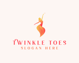 Dancing Ballerina Woman logo