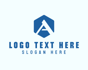  Geometric Hexagon letter A logo