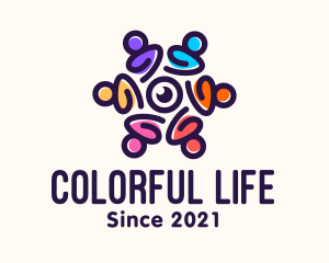 Colorful Group Video Meeting logo design