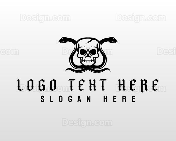 Scary Skull Snake Logo