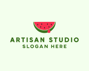 Fresh Watermelon Fruit logo design