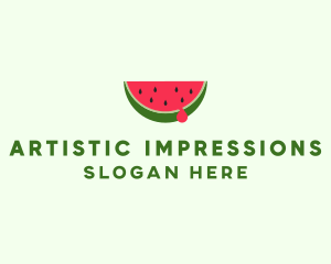 Fresh Watermelon Fruit logo design