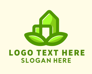 Eco Friendly Leaf House Logo