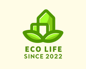 Eco Friendly Leaf House logo design