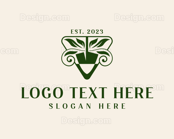 Shovel Leaf Landscaper Logo