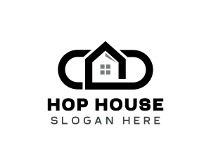 Oval House Construction logo design