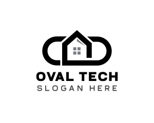 Oval House Construction logo design