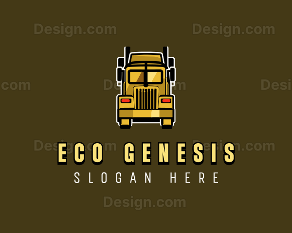 Trailer Truck Logistics Cargo Logo