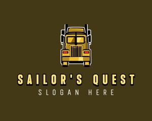 Trailer Truck Logistics Cargo Logo