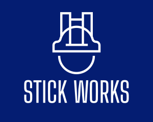 Minimalist Construction Worker  logo design