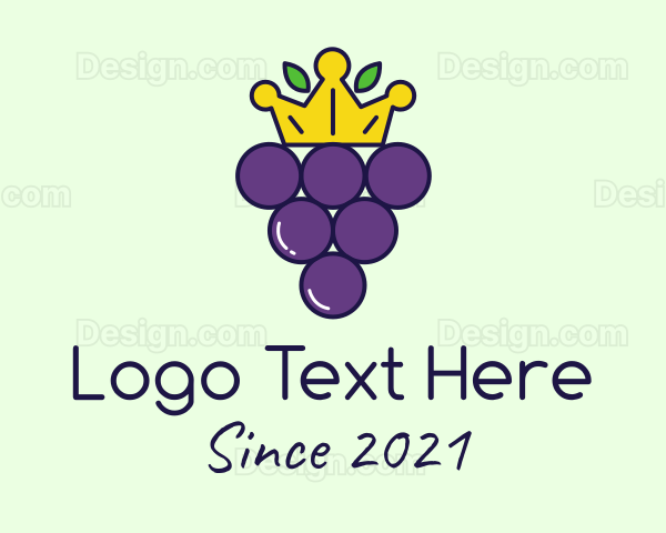 Grapes Crown Fruit Logo