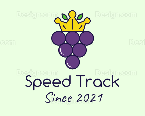 Grapes Crown Fruit Logo