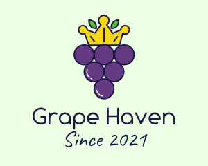 Grapes Crown Fruit logo design