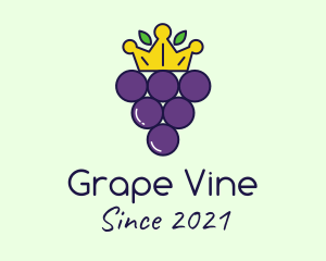 Grapes Crown Fruit logo design