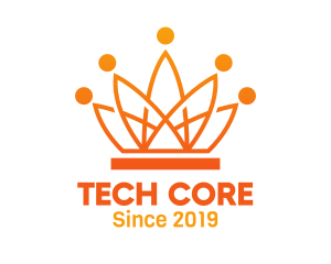 Orange Tech Crown logo design