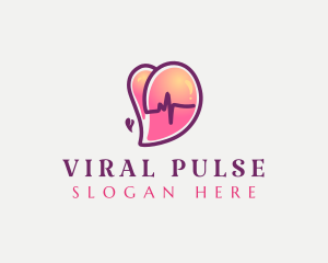 Love Heart Pulse logo design