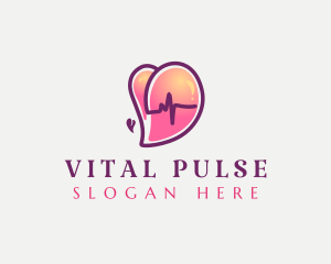 Love Heart Pulse logo design