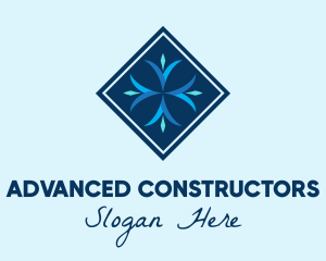 Blue Winter Snowflake logo design