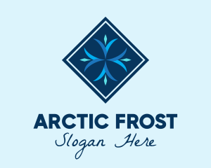 Blue Winter Snowflake logo design
