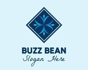 Blue Winter Snowflake logo design