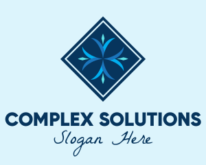 Blue Winter Snowflake logo design