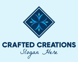 Blue Winter Snowflake logo design