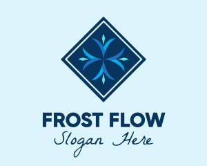 Blue Winter Snowflake logo design