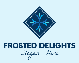 Blue Winter Snowflake logo design