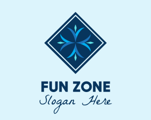 Blue Winter Snowflake logo design