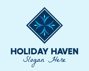 Blue Winter Snowflake logo design