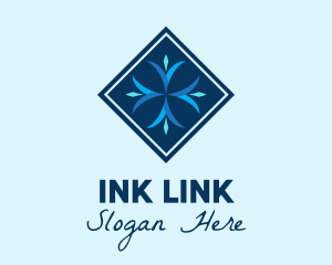 Blue Winter Snowflake logo design