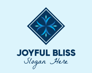 Blue Winter Snowflake logo design