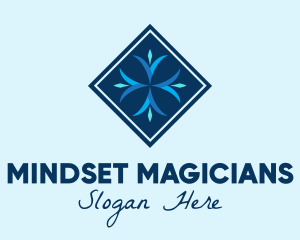 Blue Winter Snowflake logo design