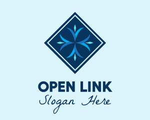 Blue Winter Snowflake logo design