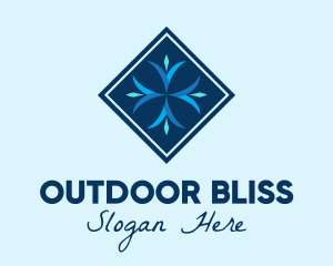 Blue Winter Snowflake logo design