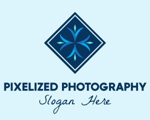 Blue Winter Snowflake logo design