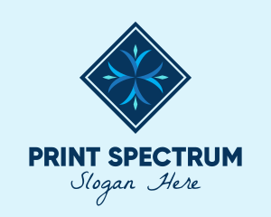 Blue Winter Snowflake logo design