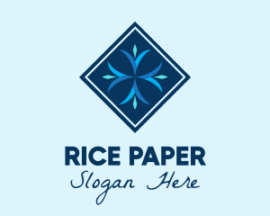 Blue Winter Snowflake logo design