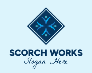 Blue Winter Snowflake logo design