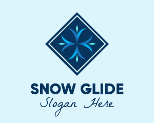 Blue Winter Snowflake logo design