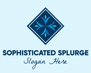 Blue Winter Snowflake logo design