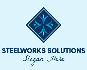 Blue Winter Snowflake logo design