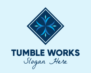 Blue Winter Snowflake logo design