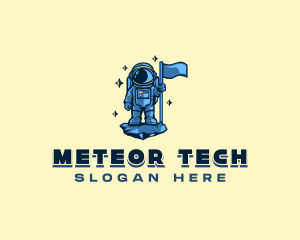 Space Astronaut Meteor logo design