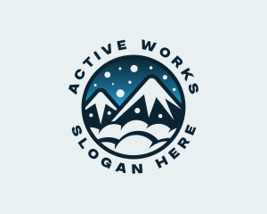 Mountain Snow Peak logo design