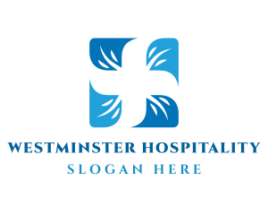 Blue Hospital Cross logo design