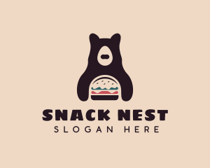 Hamburger Bear Diner logo design